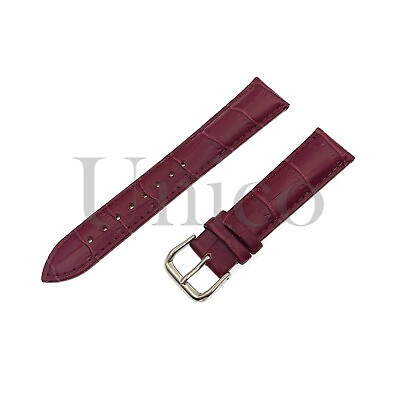 #ad 12 24 MM Purple Leather Alligator Watch Strap Band Tank Buckle Fits for Omega $12.99