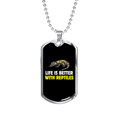 #ad Reptile Necklace Life Is Better With Reptiles Necklace Stainless Steel or 18k G $49.95