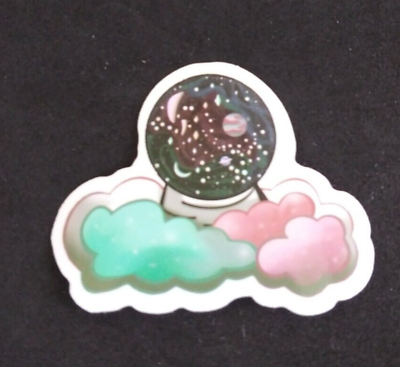 #ad Pastel Clouds amp; Night Sky Crystal Ball Divination Sticker 1.5quot; x 1.78quot; AAQ $1.45