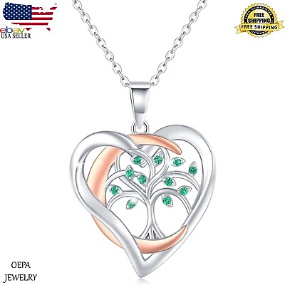 #ad Heart Tree of Life Necklace 925 Sterling Silver Tree of Life Women#x27;s Necklace $90.00