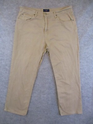 #ad Saddlebred Jeans Mens 38x30 Brown Beige Denim Classic Straight ACTUAL 38x29 $19.94