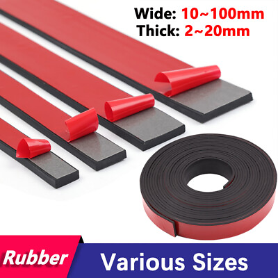 #ad Self Adhesive Rubber Strip Pads Adhesive Backed Solid Seals Gasket Various Sizes $5.77