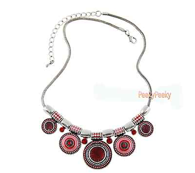 #ad Silver Plated Vintage Necklace Choker Pendant Fashion Jewelry Rhinestone Charm $14.95