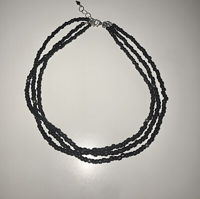 #ad Silpada Sterling Three Strand Black Onyx Seed Bead Necklace $47.99