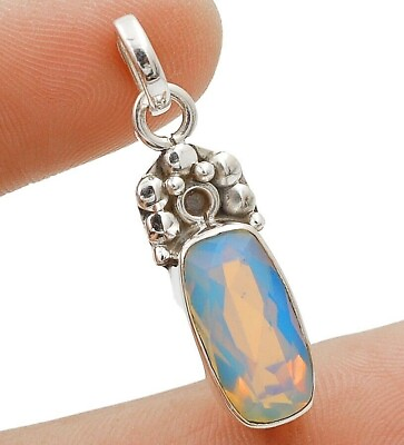 #ad 3CT Natural Fire Opalite 925 Solid Sterling Silver Pendant Jewelry NW15 6 $26.99