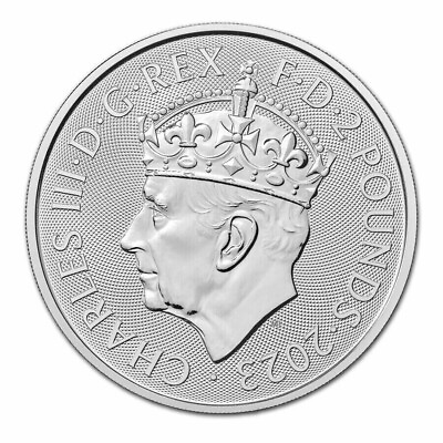 #ad 2023 U.K. 2 Pound Silver King Charles Britannia Coronation 1 oz BU $40.32