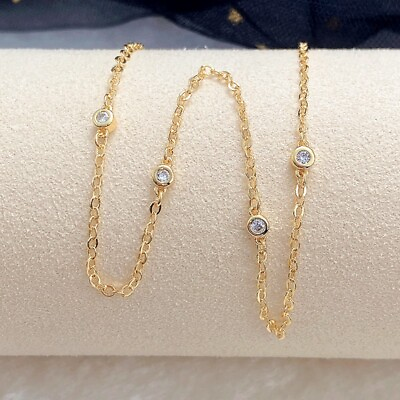 #ad Elegant Cubic Zirconia 18k Yellow Gold Plated Necklace Pendant Women Party Gift C $3.13