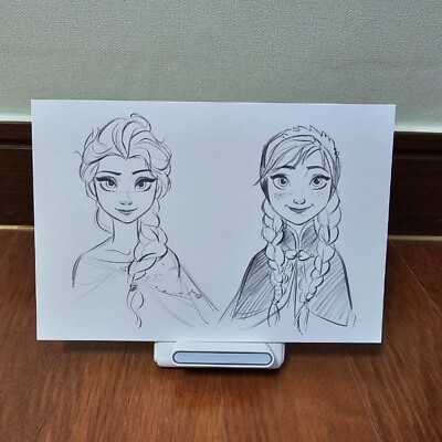 #ad Disney Official Frozen Elsa amp; Anna Concept Art Postcard Korea Exhibition Limited $26.99