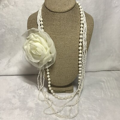 #ad Beautiful Multi Layered Beaded Necklace With Rose $14.99