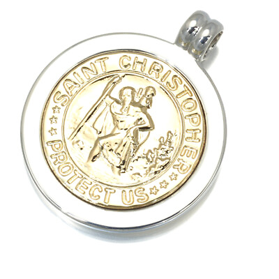 #ad Auth Tiffanyamp;Co. Pendant St.Christopher Coin 925 Sterling Silver $327.38