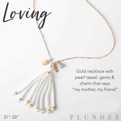 #ad Plunder Design Fashion Jewelry Loving Mother Pearl Tassel Mother’s Day Necklace $27.35