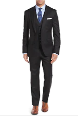 #ad Caravelli S600512V 3Pcs Modern Fit Suit Black $179.99
