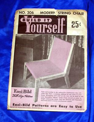 #ad UNUSED VTG EASI BILD DIY WOODWORKING CRAFT PATTERN 306 Modern String Chair $15.60