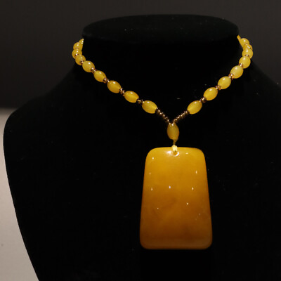 #ad Natural Baltic Amber Necklace Pendant Bead Yellow Honey Butterscotch Long Deco $24.31