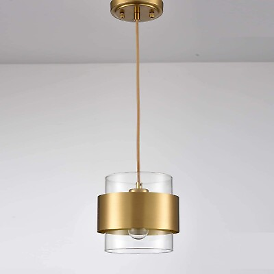 #ad Modern Brass Kitchen Pendant Light Height Adjustable Pendant Light Clear Glass $59.06