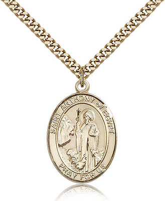 #ad Saint Anthony Of Egypt Medal For Men Gold Filled Necklace On 24 Chain 30... $229.50