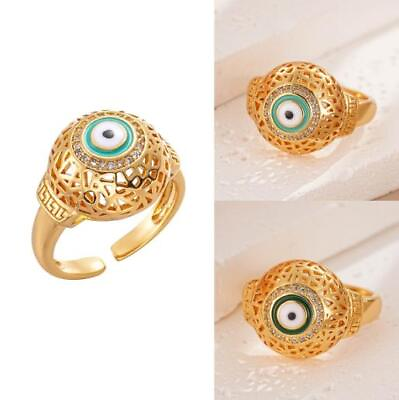 #ad Adjustable Ring Size Special Eye Shape Gemstone Gold Plated Rings Size 6 10 $7.19