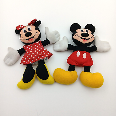 #ad 90s Disney Applause Bean Bag Doll Pair Mickey amp; Minnie Mouse Plush Toy 6 inch $8.79