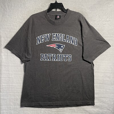 #ad NFL Team New England Patriots Mens XL Gray Short Sleeve Crew Neck Graphic $5.99