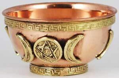#ad Small 3quot; Triple Moon Offering Bowl Altar Ritual Wicca Pagan Incense Holder Decor $19.49