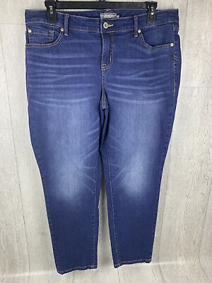 #ad Torrid Womens Jeans Boyfriend Straight Vintage Stretch Size 16 High Rise Blue $14.00