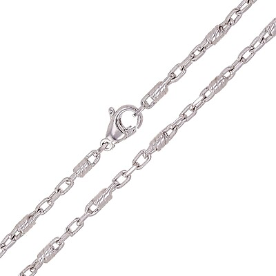 #ad 14k White Gold Solid Handmade Fashion Link Necklace 20quot; 3.2mm 22.2 grams $1332.49