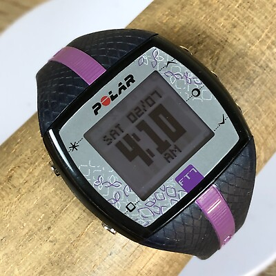 #ad Polar FT7 Heart Rate Monitor Digital Watch New Battery Black Purple $22.95