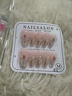 #ad Handmade Cute Charm Press on Nails for Nail Art Size: M or L $11.99