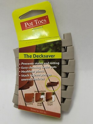 #ad 6 Terracotta Flower Plant Vegetable Pot Feet Drainage Risers Toes Deck Saver $8.45