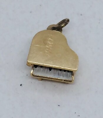 #ad Vintage 14k Yellow Gold Piano Charm $225.00