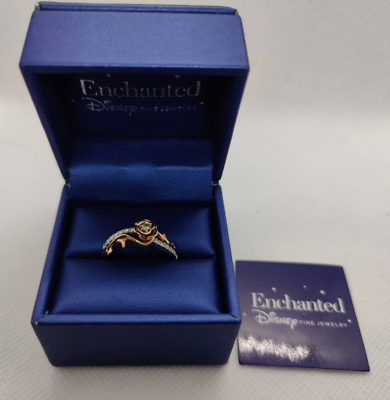 #ad Enchanted Disney Fine Jewelry quot;Bellequot; Genuine Diamond 10K Gold Ring Size 8 $500.00