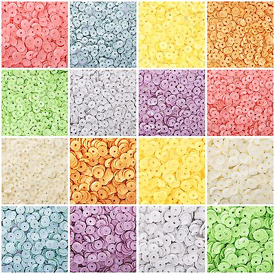 #ad LOOSE CUP SEQUINS PASTEL 8 COLORS 2 SIZES 720 PACK THREADART $2.25