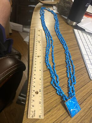 #ad Multi 3 Strands Turquoise Necklace Small Stones Cowgirl Rodeo Western Attire $29.79