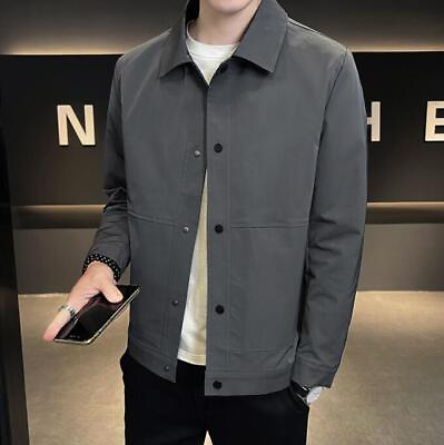 #ad New Spring Fall Men#x27;s Cargo Jacket Casual Lapel Coat Solid Fashion Outwear Gift $31.90