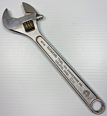 #ad Vintage Diamond Tool amp; Horseshoe Co. D710 10quot; Adjustable Wrench DIAMALLOY USA $28.95