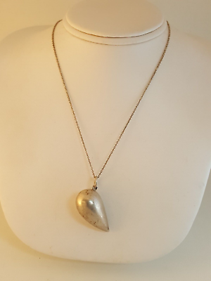 #ad Georg Jensen Denmark sterling silver artist heart pendant necklace $329.95