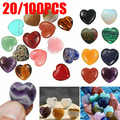 #ad Crystal Hearts Natural Quartz Healing Gem Mini Crystal Heart stones Wholesale $12.99