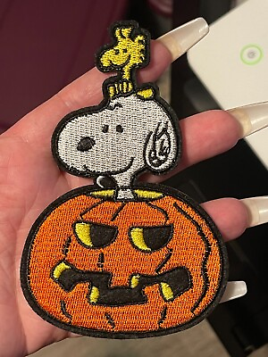 #ad Halloween Snoopy Patch Halloween Pumpkin 4quot; Iron on $5.99