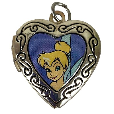 #ad Disney Locket Tinkerbell Pendant Vintage 23MM $19.95