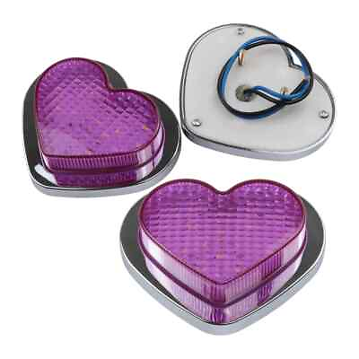 #ad 2PCS Purple Heart Shaped Side Marker Accessory LED Light Turn Signal $28.88