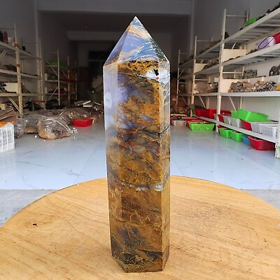 #ad 520g WOW Natural Rare Pietersite Crystal Obelisk Quartz Tower Point Healing $89.00