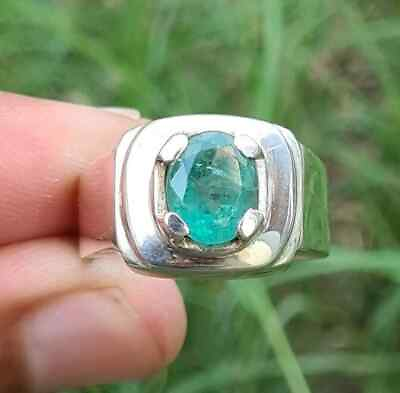 #ad Natural Emerald Ring Mens Emerald Ring Emerald Cut ring real emerald ring gift $230.00