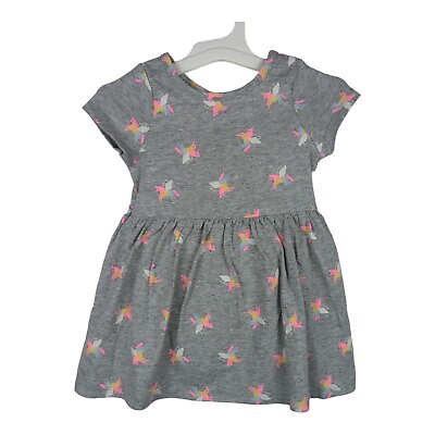 #ad Cat amp; Jack Dress Girls 18M Toddler Short Sleeve Rainbow Unicorn Printed Knit New $8.00