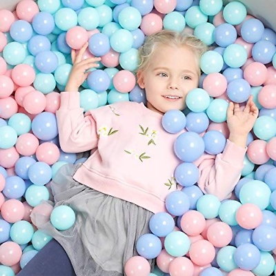 #ad TRENDBOX 100 pcs Macaron Ball Pit Balls Plastic 100 pcs PinkTurquoise $30.08