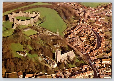 #ad Postcard England Framingham Suffolk Aerial View Castle Church $4.35