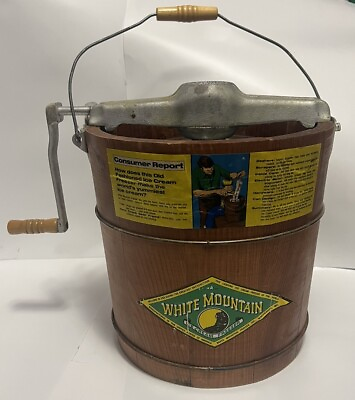 #ad White Mountain 6 Qt. Hand Crank Ice Cream Maker Freezer Vintage Complete $199.99