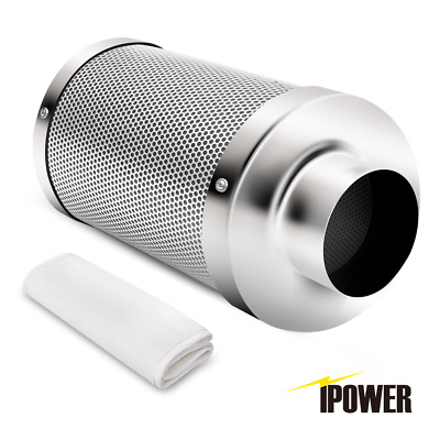 #ad iPower 4quot; 6quot; 8quot; 10quot; 12quot; Inch Air Carbon Filter Virgin Charcoal for Inline Fan $135.99