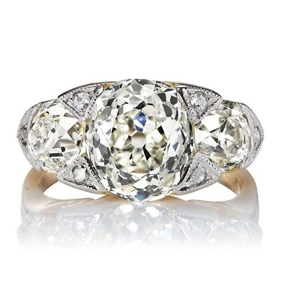 #ad Three Stone Oval OEC CZ Ring 925 Fine Silver Handmade Engagement Women Jewelry $275.00