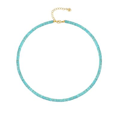 #ad Turquoise Choker Necklace Gold Hematite Beaded Tiny Dainty Minimalist Jewelry $14.18