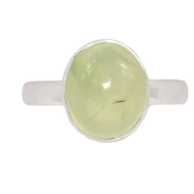 #ad Natural Prehnite 925 Sterling Silver Ring Jewelry s.10 CR23812 $15.99